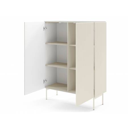 Komoda ryflowana kszmir 100 cm 2-drzwiowa MIGEL